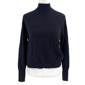Everlane 100% Cashmere Mock Neck Pullover Sweater Navy Blue size Small